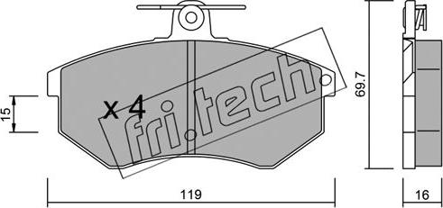 Fri.Tech. 151.2 - Bremžu uzliku kompl., Disku bremzes ps1.lv