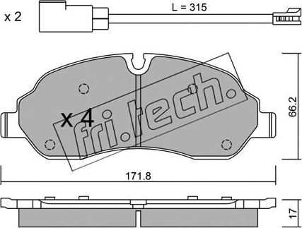 Fri.Tech. 1056.0 - Bremžu uzliku kompl., Disku bremzes ps1.lv