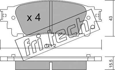 Fri.Tech. 1065.0 - Bremžu uzliku kompl., Disku bremzes ps1.lv