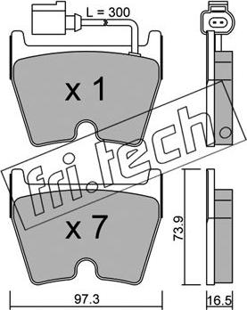 Fri.Tech. 1067.1 - Bremžu uzliku kompl., Disku bremzes ps1.lv