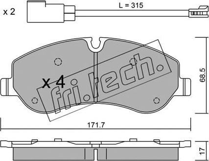 Fri.Tech. 1006.0 - Bremžu uzliku kompl., Disku bremzes ps1.lv