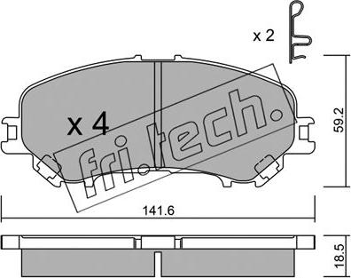 Fri.Tech. 1034.0 - Bremžu uzliku kompl., Disku bremzes ps1.lv