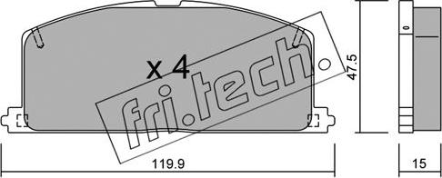 Fri.Tech. 110.0 - Bremžu uzliku kompl., Disku bremzes ps1.lv