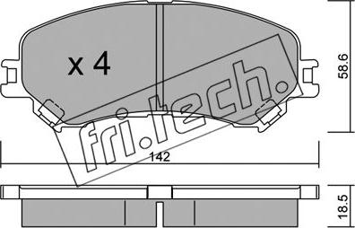 Fri.Tech. 1111.0 - Bremžu uzliku kompl., Disku bremzes ps1.lv