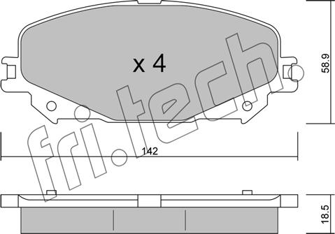 Fri.Tech. 1176.0 - Bremžu uzliku kompl., Disku bremzes ps1.lv