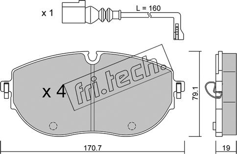 Fri.Tech. 1322.0 - Bremžu uzliku kompl., Disku bremzes ps1.lv