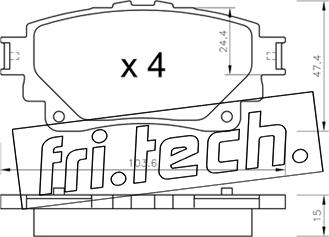 Fri.Tech. 1290.0 - Bremžu uzliku kompl., Disku bremzes ps1.lv