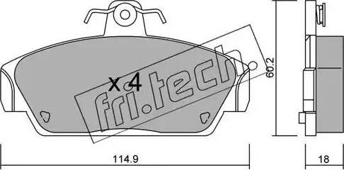 Fri.Tech. 123.0 - Bremžu uzliku kompl., Disku bremzes ps1.lv