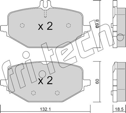 Fri.Tech. 1274.0 - Bremžu uzliku kompl., Disku bremzes ps1.lv