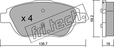 Fri.Tech. 869.0 - Bremžu uzliku kompl., Disku bremzes ps1.lv