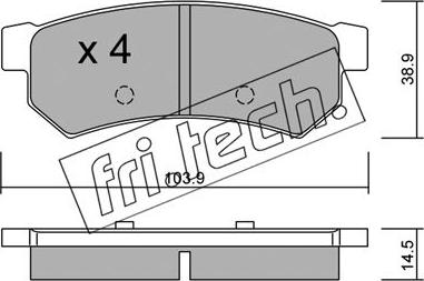 Fri.Tech. 863.0 - Bremžu uzliku kompl., Disku bremzes ps1.lv