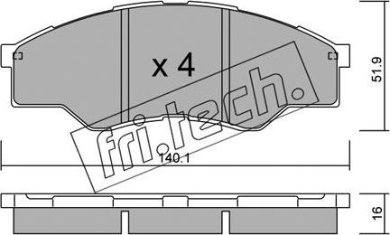 Fri.Tech. 813.0 - Bremžu uzliku kompl., Disku bremzes ps1.lv