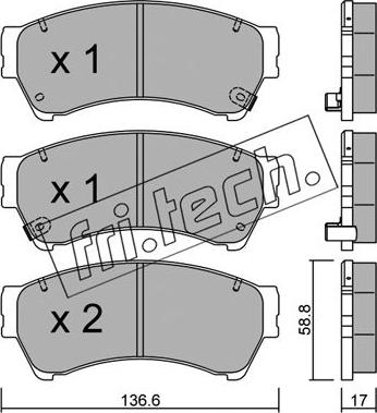 Fri.Tech. 886.0 - Bremžu uzliku kompl., Disku bremzes ps1.lv