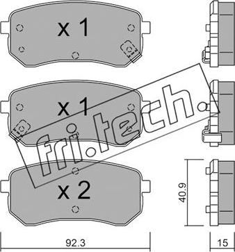 Fri.Tech. 831.0 - Bremžu uzliku kompl., Disku bremzes ps1.lv