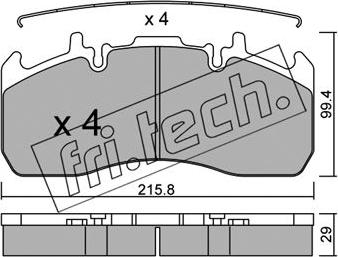 Fri.Tech. 824.0 - Bremžu uzliku kompl., Disku bremzes ps1.lv