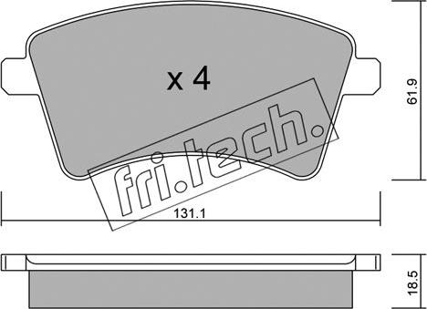 Fri.Tech. 828.0 - Bremžu uzliku kompl., Disku bremzes ps1.lv