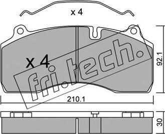 Fri.Tech. 823.0 - Bremžu uzliku kompl., Disku bremzes ps1.lv