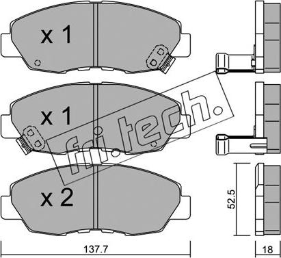 Fri.Tech. 393.0 - Bremžu uzliku kompl., Disku bremzes ps1.lv