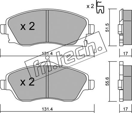 Fri.Tech. 349.0 - Bremžu uzliku kompl., Disku bremzes ps1.lv