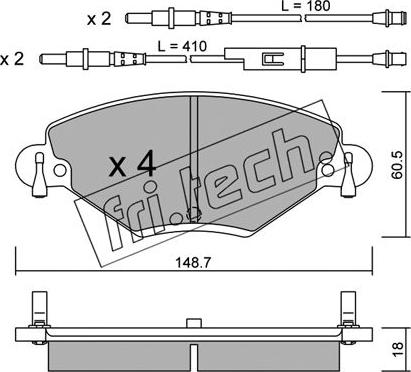 Fri.Tech. 340.0 - Bremžu uzliku kompl., Disku bremzes ps1.lv