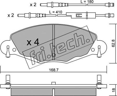 Fri.Tech. 341.0 - Bremžu uzliku kompl., Disku bremzes ps1.lv