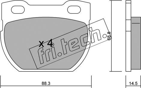 Fri.Tech. 363.0 - Bremžu uzliku kompl., Disku bremzes ps1.lv