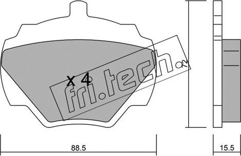 Fri.Tech. 362.0 - Bremžu uzliku kompl., Disku bremzes ps1.lv