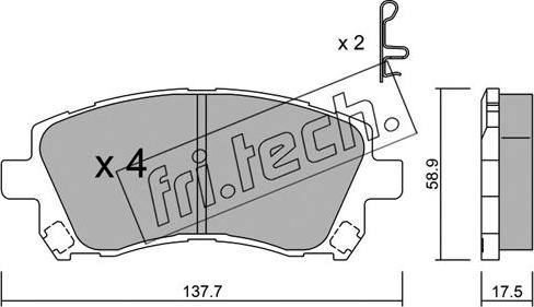 Fri.Tech. 305.0 - Bremžu uzliku kompl., Disku bremzes ps1.lv