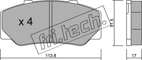 Fri.Tech. 317.0 - Bremžu uzliku kompl., Disku bremzes ps1.lv