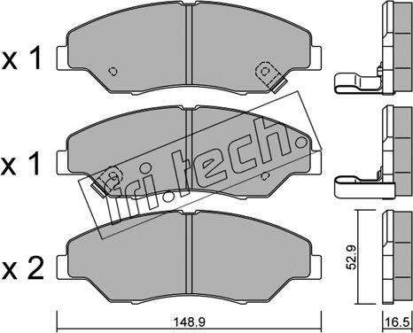 Fri.Tech. 385.0 - Bremžu uzliku kompl., Disku bremzes ps1.lv