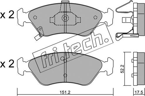 Fri.Tech. 380.0 - Bremžu uzliku kompl., Disku bremzes ps1.lv