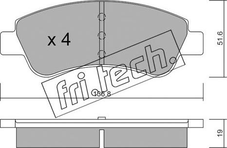 Fri.Tech. 336.0 - Bremžu uzliku kompl., Disku bremzes ps1.lv