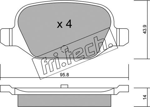 Fri.Tech. 333.0 - Bremžu uzliku kompl., Disku bremzes ps1.lv