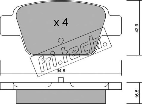 Fri.Tech. 332.0 - Bremžu uzliku kompl., Disku bremzes ps1.lv