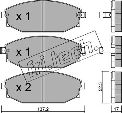 Fri.Tech. 372.0 - Bremžu uzliku kompl., Disku bremzes ps1.lv