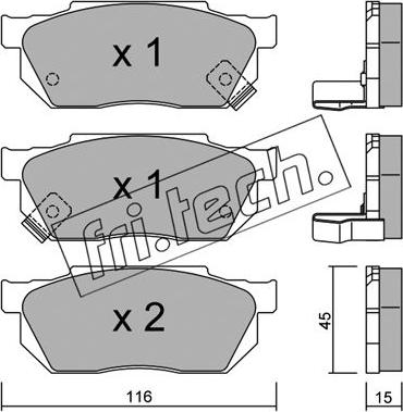 Fri.Tech. 256.1 - Bremžu uzliku kompl., Disku bremzes ps1.lv