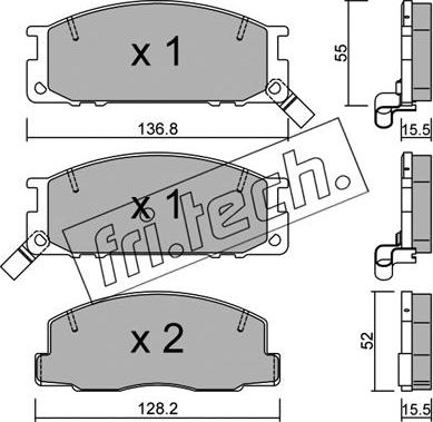 Fri.Tech. 289.0 - Bremžu uzliku kompl., Disku bremzes ps1.lv