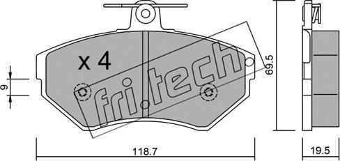 Fri.Tech. 224.0 - Bremžu uzliku kompl., Disku bremzes ps1.lv