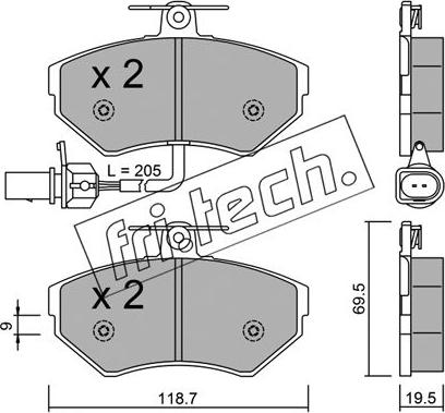 Fri.Tech. 224.2 - Bremžu uzliku kompl., Disku bremzes ps1.lv