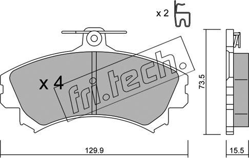 Fri.Tech. 225.0 - Bremžu uzliku kompl., Disku bremzes ps1.lv