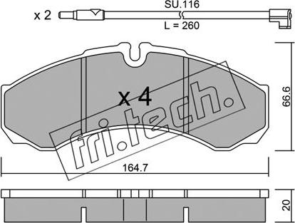 Fri.Tech. 221.7W - Bremžu uzliku kompl., Disku bremzes ps1.lv