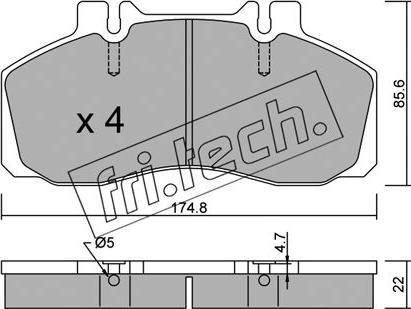 Fri.Tech. 275.0 - Bremžu uzliku kompl., Disku bremzes ps1.lv