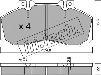 Fri.Tech. 276.0 - Bremžu uzliku kompl., Disku bremzes ps1.lv