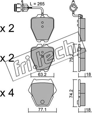 Fri.Tech. 790.0 - Bremžu uzliku kompl., Disku bremzes ps1.lv