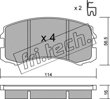 Fri.Tech. 752.0 - Bremžu uzliku kompl., Disku bremzes ps1.lv