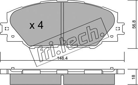 Fri.Tech. 764.0 - Bremžu uzliku kompl., Disku bremzes ps1.lv