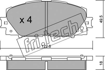 Fri.Tech. 761.0 - Bremžu uzliku kompl., Disku bremzes ps1.lv