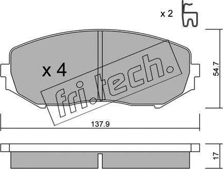 Fri.Tech. 782.0 - Bremžu uzliku kompl., Disku bremzes ps1.lv