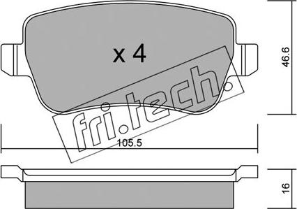 Fri.Tech. 722.0 - Bremžu uzliku kompl., Disku bremzes ps1.lv