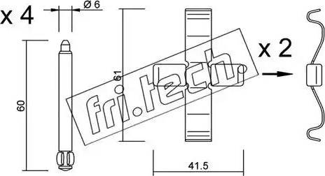 Fri.Tech. KIT.085 - Piederumu komplekts, Disku bremžu uzlikas ps1.lv